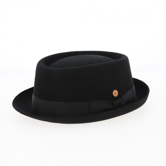 Black Gareth Wool Porkpie - Mayser