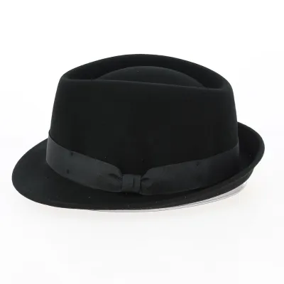 Black Wool and Cashmere Trilby Hat Reference: 11083 | Traclet Hatmakers