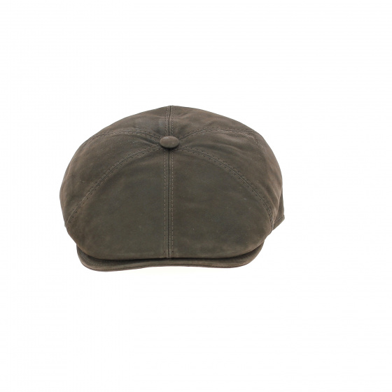 Brown Leather Oxford Cap - Traclet
