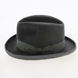 Chapeau Homburg Bedford Horse Show 5X Castor Noir Taille 7 Avec étui D'origine