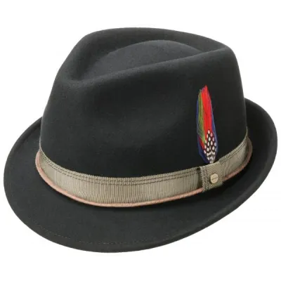 Grey Wool Felt Rock Trilby Hat - Stetson Reference: 6156 | Traclet Hat Shop