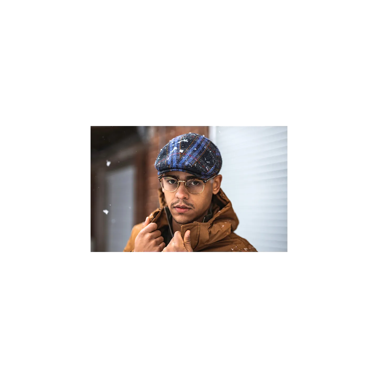 Blue checkered flat Jackson cap - Göttmann Reference: 11098 | Traclet Hat Shop