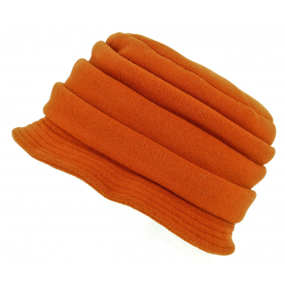 Anushka Orange Fleece Cloche Hat - Traclet Anushka Orange Fleece Cloche Hat - Traclet