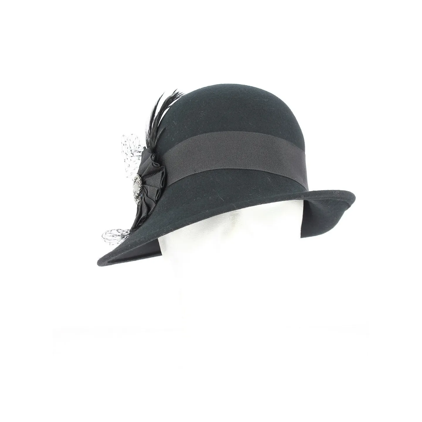 Chapeau cloche monique laine noire Reference : 11084 | Chapellerie Traclet