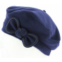 Navy Thread Polar Fleece Beret - Traclet