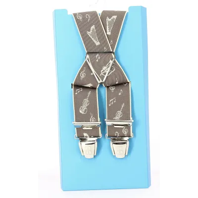 Beige Music Fancy Suspenders - Traclet Reference: 11125 | Traclet Hat Shop