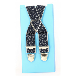 Navy Caloire Fancy Suspenders - Traclet