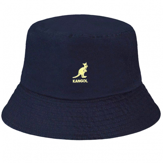 Navy Washed Cotton Bucket Hat - Kangol