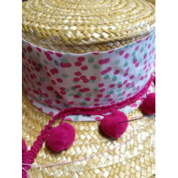Girl's boater hat with pompom / Unique creation from TRACLET Hat Shop workshops