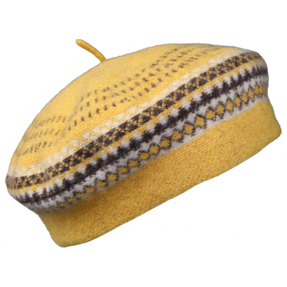 Women's Malibu Yellow Wool Beret - Traclet