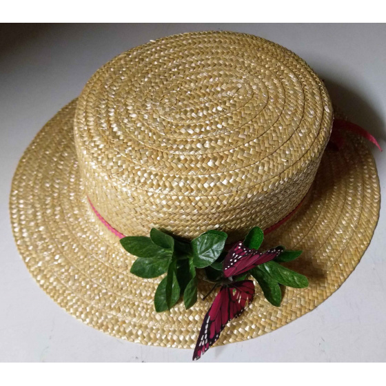 Canotier Vol Joli Papillon / Création Française des Ateliers de la Chapellerie TRACLET