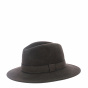 Traveller hat / Brown wool Fedora - brown band