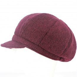 Carla Wool Burgundy Newsboy Cap - Traclet
