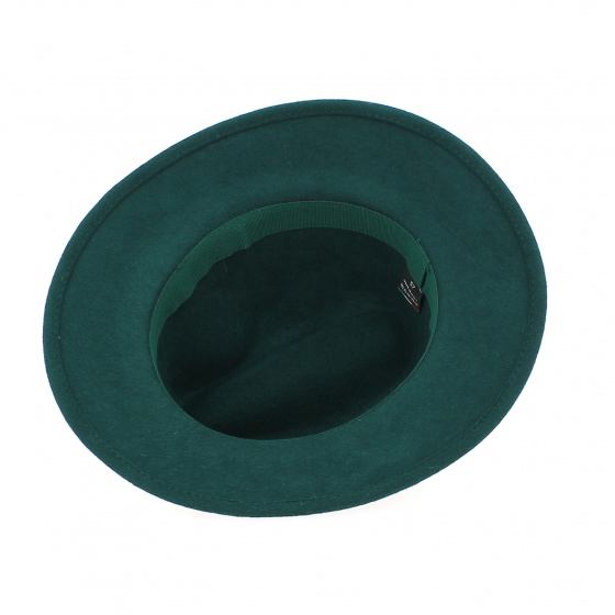 Fedora laine vert bandeau vert