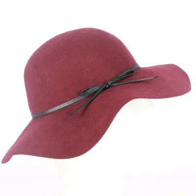 Anna Wool Wide-Brimmed Hat Burgundy - Traclet - Traclet Shop Reference: 11218 | Traclet Hat Shop