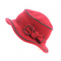 Corine Red Fleece Bucket Hat Made in France - Traclet