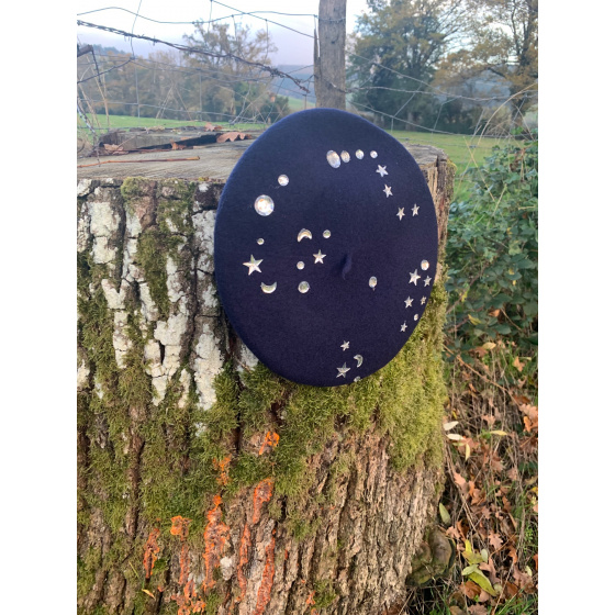 Starry Sky Beret: French Creation from the workshops of TRACLET Millinery Starry Sky Beret: French Creation from the workshops of TRACLET Millinery