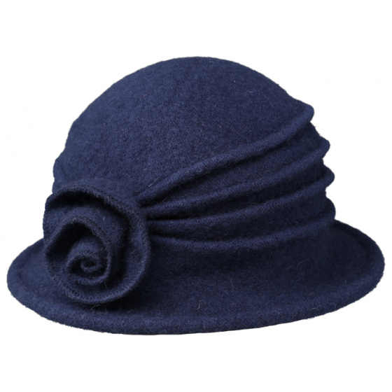 Chapeau Cloche Ambra Feutre Laine marine- Traclet