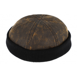 Bonnet Docker Pissot Coton Marron & Noir- Traclet