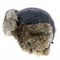 Waterproof ushanka with rabbit fur