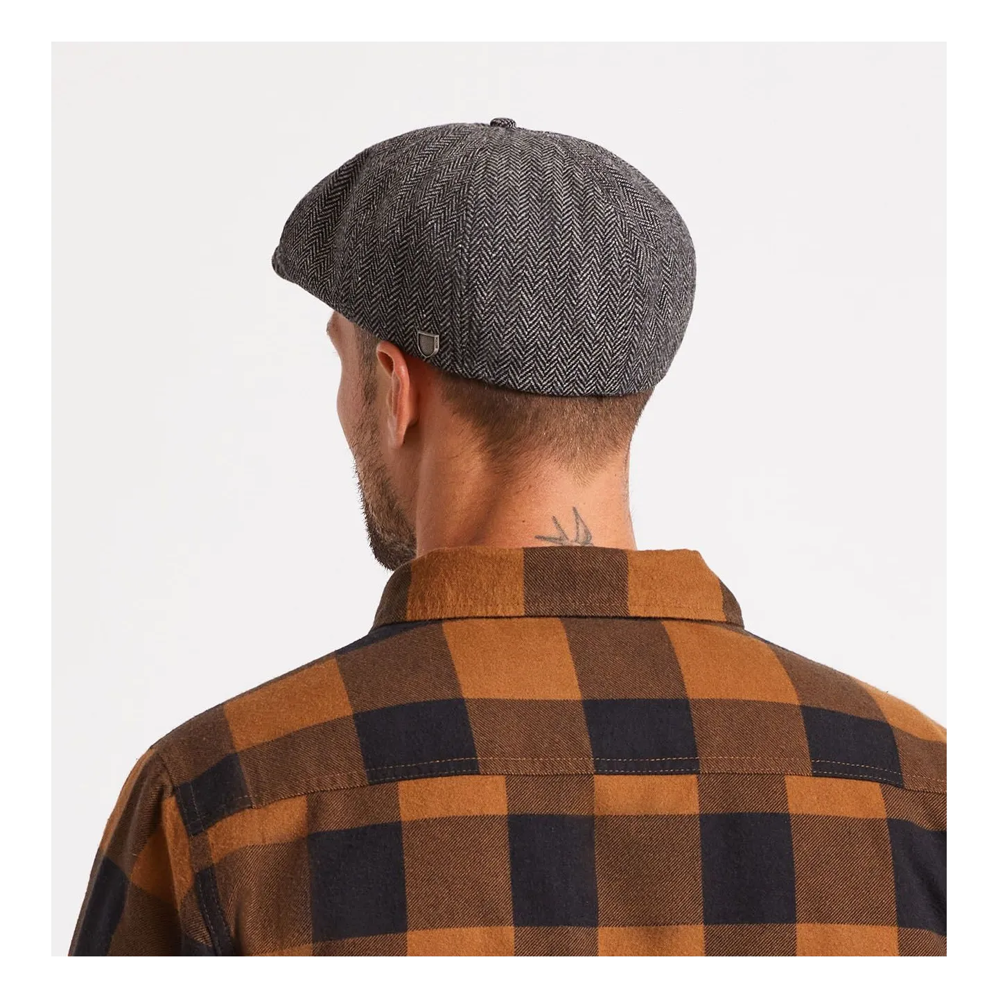 casquette beret brood brown herringbone brixton Reference : 2255 | Chapellerie Traclet