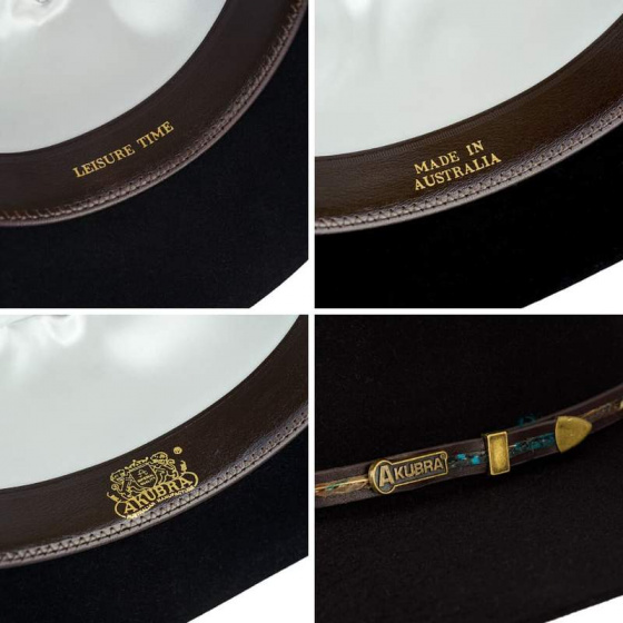 Leisure Time Black Fur Felt Hat - Akubra Leisure Time Black Fur Felt Hat - Akubra