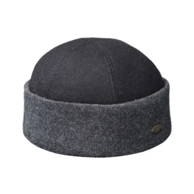 Malo Wool Anthracite Docker Beanie with Cuff - Traclet Reference: 11258 | Traclet Hat Shop