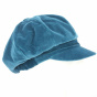 Anna Velvet Newsboy Cap Petrol Blue - Traclet