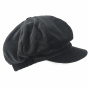 Anna Black Velvet Newsboy Cap - Traclet