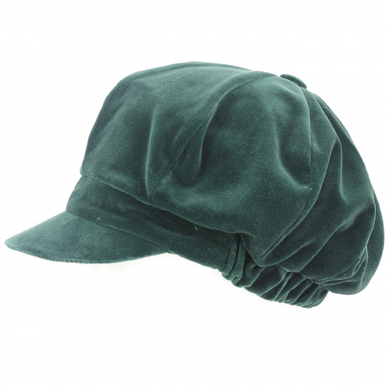Casquette Gavroche Anna Velours Olive - Traclet