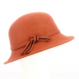 Milan Cloche Hat Felt Brick - Traclet