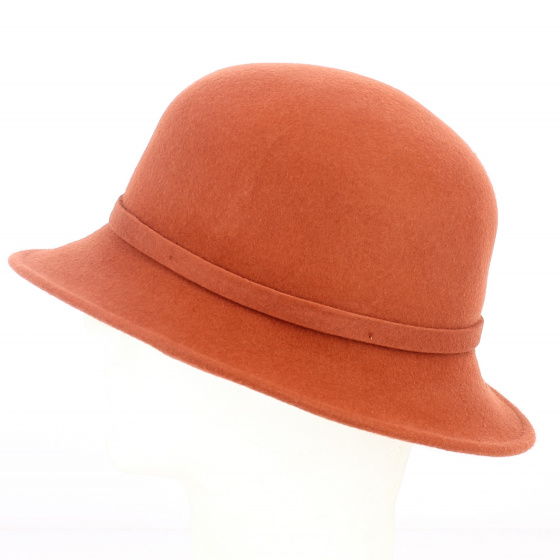 Chapeau Cloche Milan Feutre Brique  - Traclet