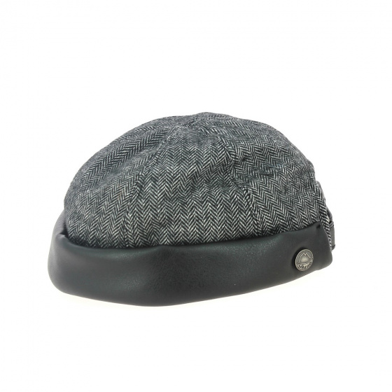 Black cooper beanie with cuff