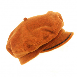 Rust-coloured fleece beret cap - Traclet