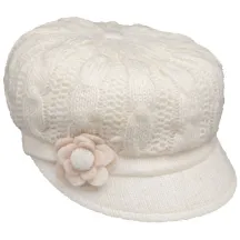 Angele Newsboy Cap White Knit - Traclet Reference: 11285 | Traclet Hat Shop