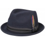 Stetson Carlow Navy Felt Trilby Hat