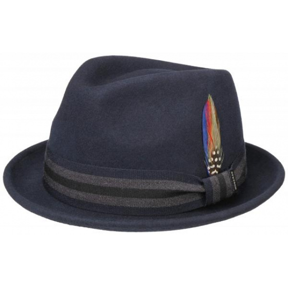 Stetson Carlow Navy Felt Trilby Hat