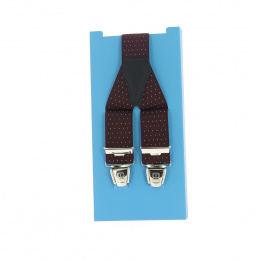 Suspender with small white dot - Bordeaux