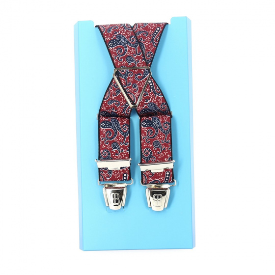 Fancy bandana-style suspenders - Red