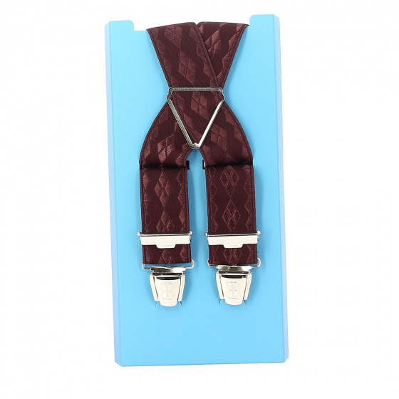 Fancy suspenders - burgundy checkered