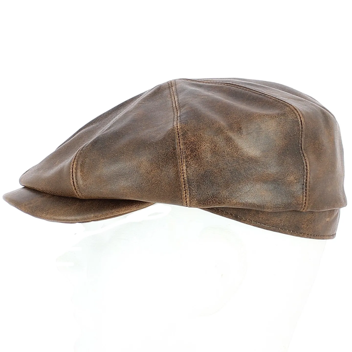 Casquette hatteras Houston cuir Vieilli - Crambes Reference : 11438 | Chapellerie Traclet