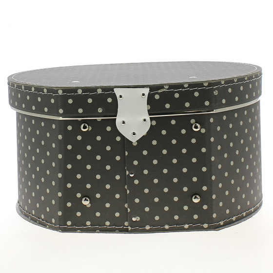 Hat Box: brown with beige polka dots - Traclet