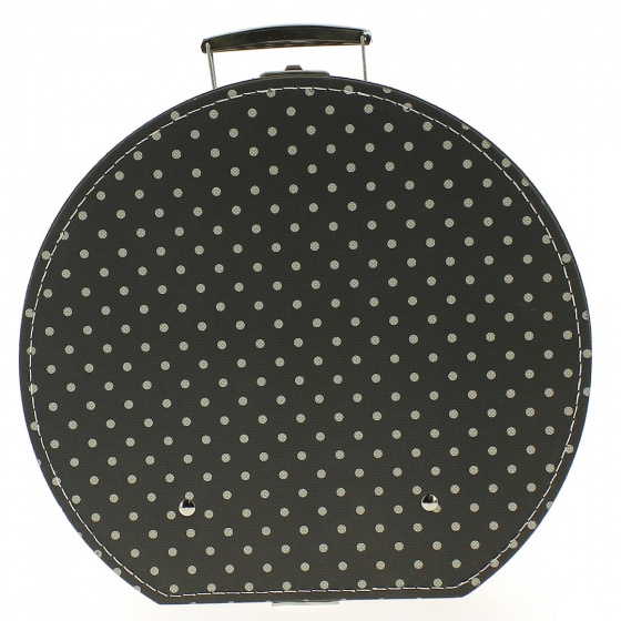 Hat Box: brown with beige polka dots - Traclet