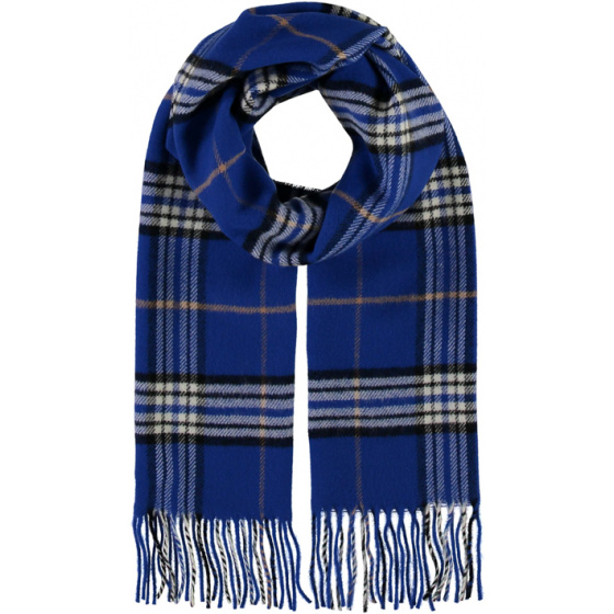Royal blue checked Glasgow scarf - Traclet