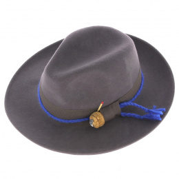 Gray champ' Fedora hat: Unique French creation from the TRACLET Millinery workshops