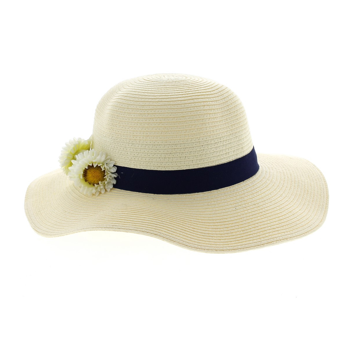 Flowered floppy hat: French creation. Unique model from the