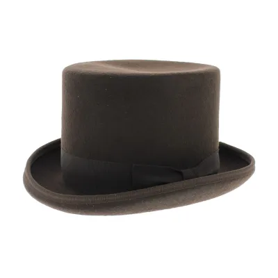 Brown Wool Felt Top Hat - Guerra Reference: 11464 | Traclet Hat Shop