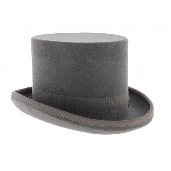 Grey Wool Felt Top Hat - Guerra