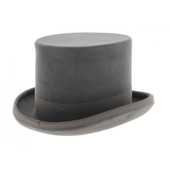 Grey Wool Felt Top Hat - Guerra