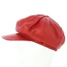 Red Montagny Leather Newsboy Cap - Aussie Apparel Reference: 11469 | Chapellerie Traclet